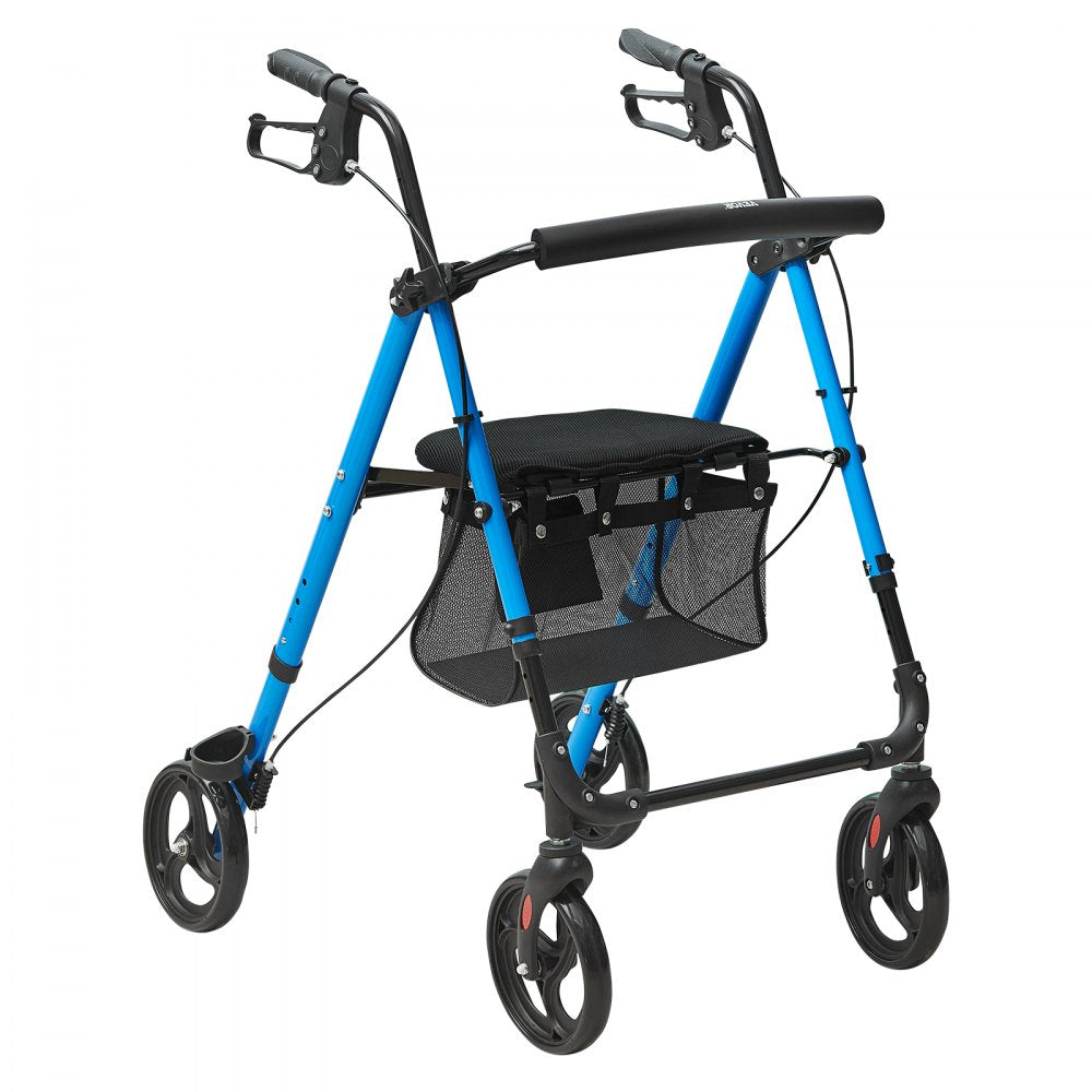 Rollator Walker for Seniors and Adult, Lightweight Aluminum Foldable Rolling Walker with Adjustable Seat and Handle, Out