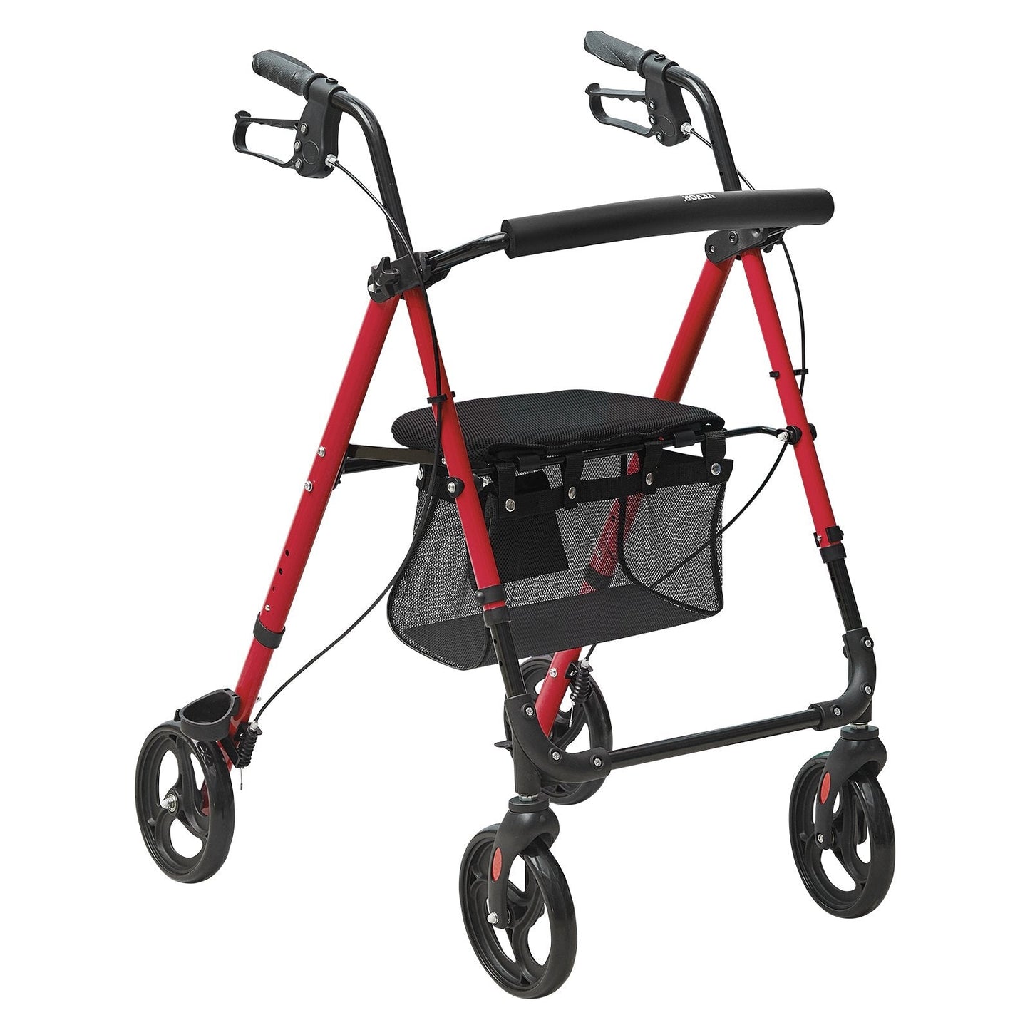 Lightweight Aluminum Rollator Walker with Adjustable Seat & 8" Wheels, 136 kg Capacity