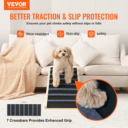 VEVOR Dog Ramp, Folding Pet Ramp for Bed, Adjustable Dog Ramp for Small, Large,