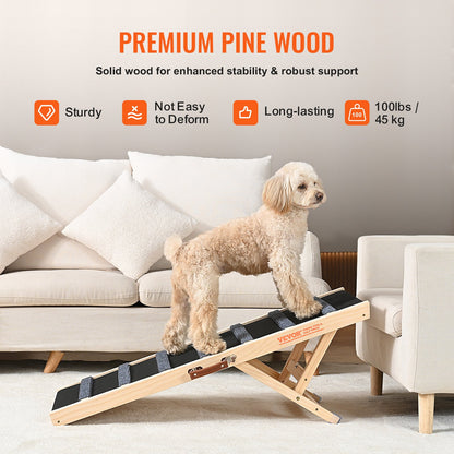 VEVOR Dog Ramp, Folding Pet Ramp for Bed, Adjustable Dog Ramp for Small, Large,