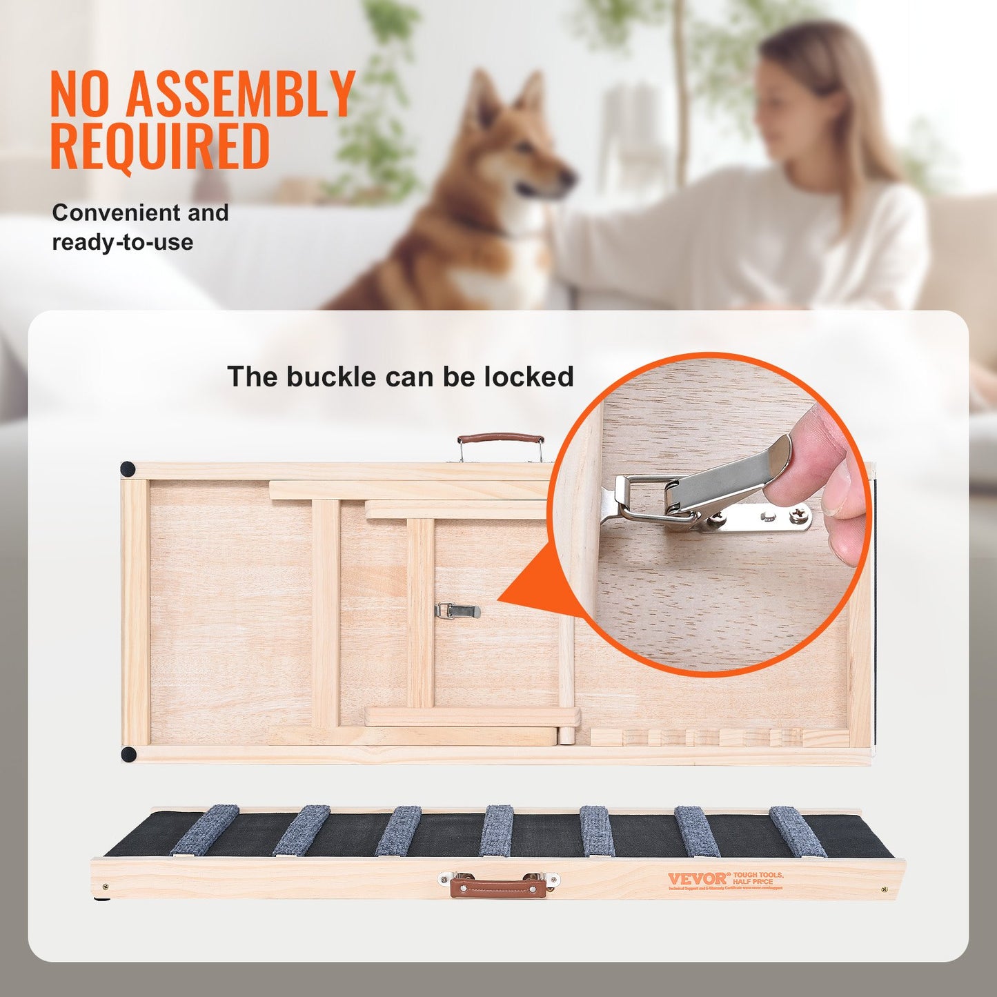 VEVOR Dog Ramp, Folding Pet Ramp for Bed, Adjustable Dog Ramp for Small, Large,