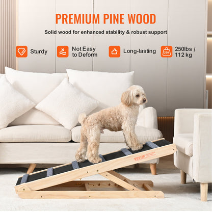 VEVOR Dog Ramp, Folding Pet Ramp for Bed, Adjustable Dog Ramp for Small, Large,