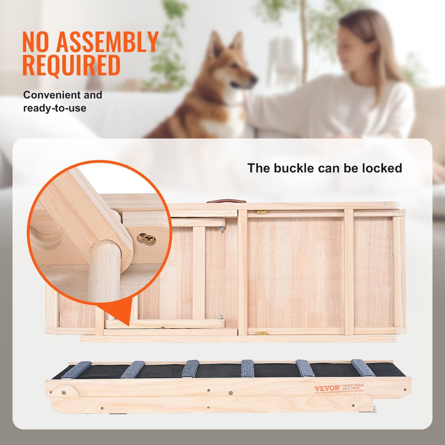 VEVOR Dog Ramp, Folding Pet Ramp for Bed, Adjustable Dog Ramp for Small, Large,