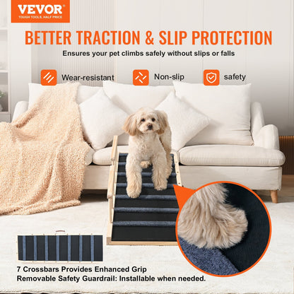 Adjustable Folding Pet Ramp for Beds & Sofas, 1.2m Long, 6-Level Height