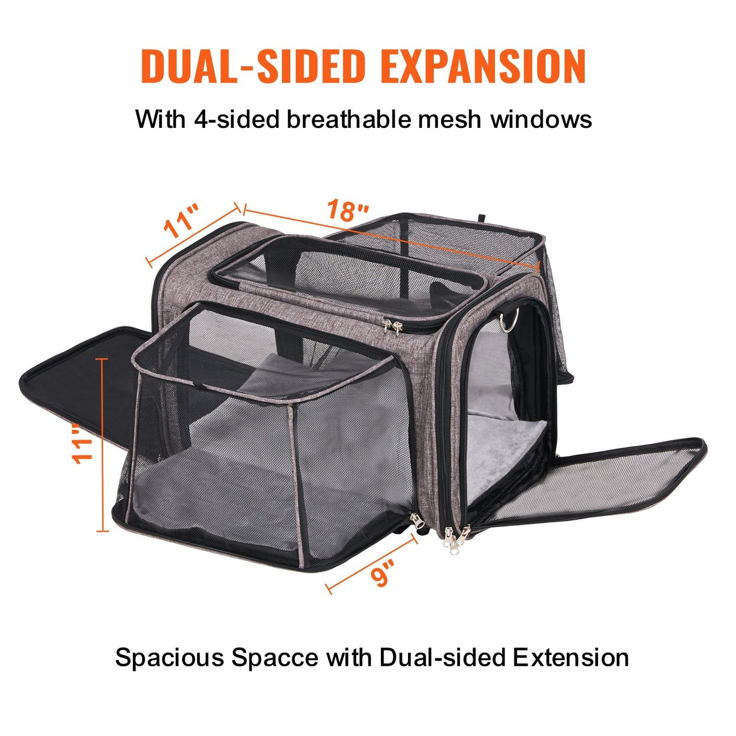 Rolling Gray Pet Carrier with Wheels, Airline Approved, 11.3 kg Capacity