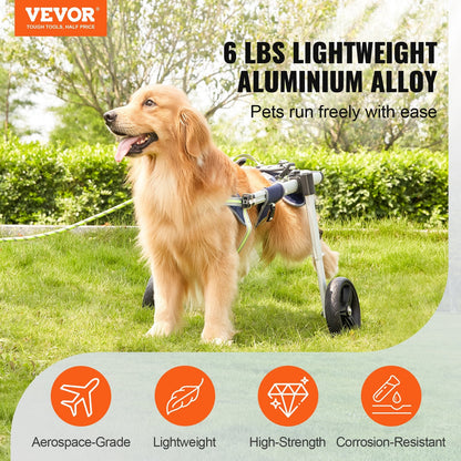 Adjustable Dog Wheelchair for Back Legs, Lightweight & Durable, 2-Wheel Design