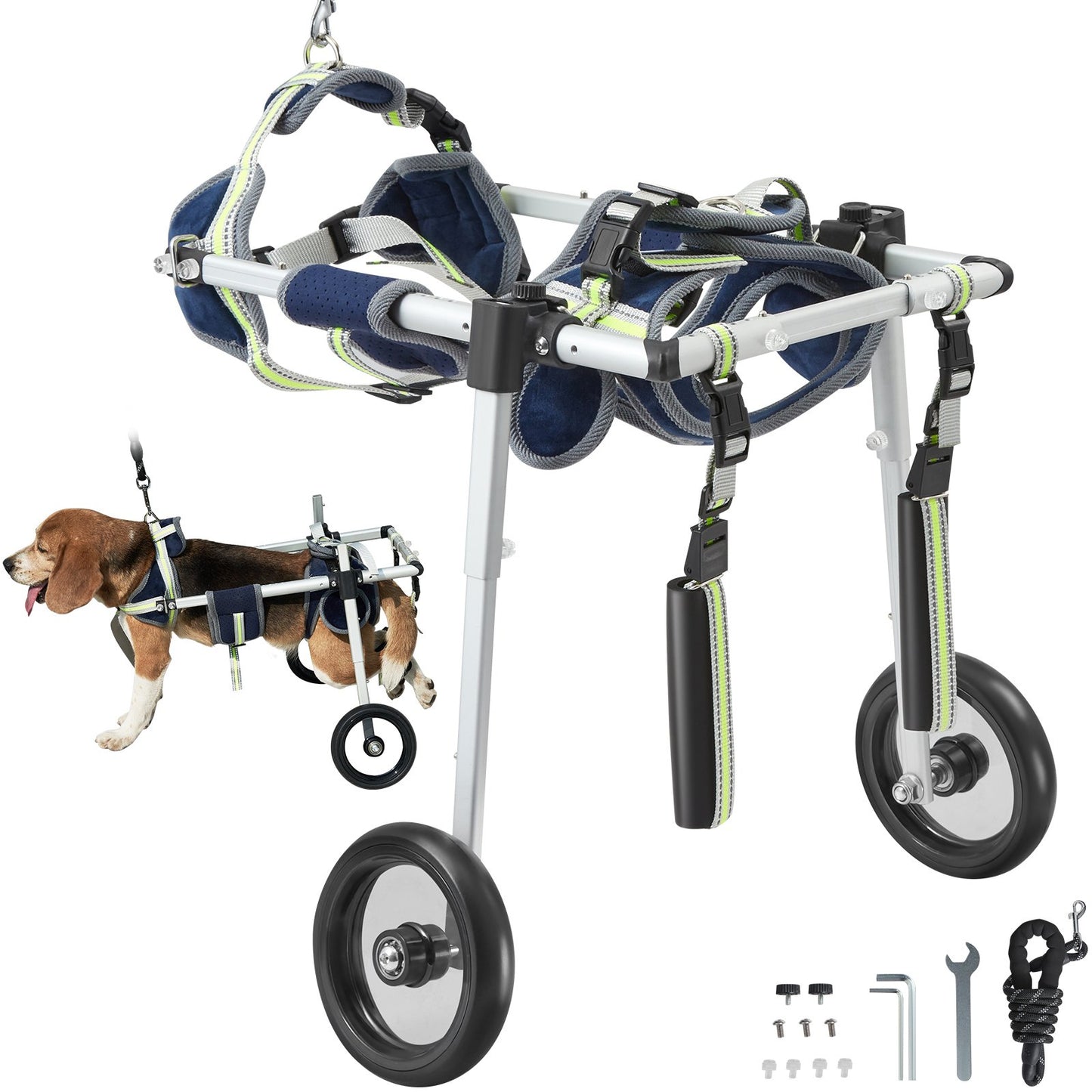 VEVOR 2 Wheels Dog Wheelchair for Back Legs, Pet Wheelchair Lightweight & Adjustable