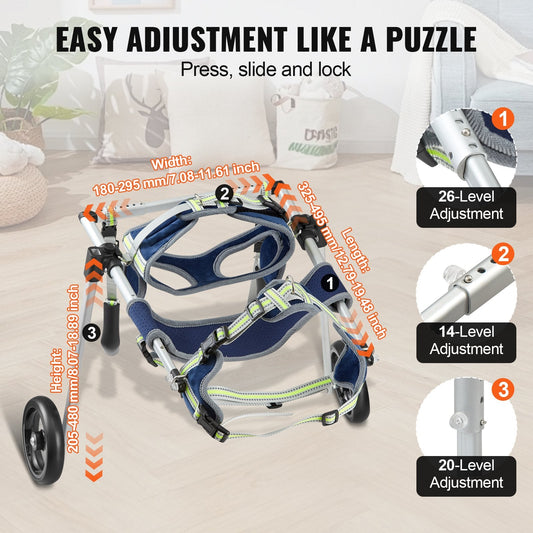 Adjustable Dog Wheelchair for Back Legs - Lightweight & Durable Design
