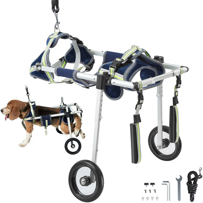 VEVOR 2 Wheels Dog Wheelchair for Back Legs, Pet Wheelchair Lightweight & Adjustable