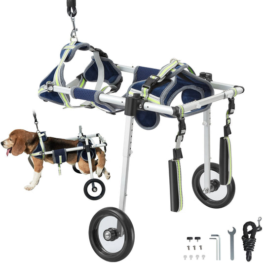 VEVOR 2 Wheels Dog Wheelchair for Back Legs, Pet Wheelchair Lightweight & Adjustable