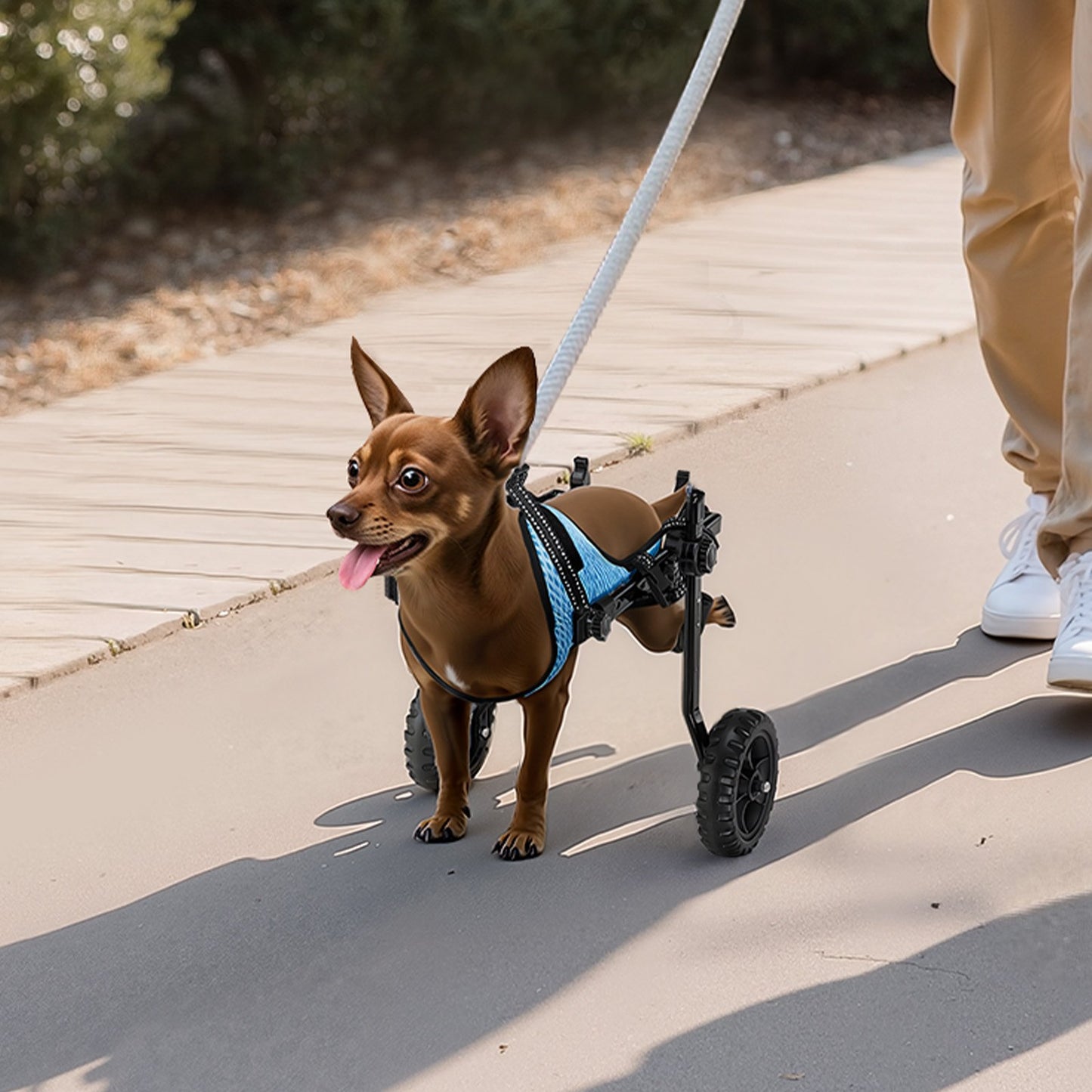 Dog Wheelchair for Back Legs, Adjustable 2 Wheels Pet Wheelchair, Lightweight  Dog Cart with Shock-Absorbing Wheels, Mobility Support Wheel Chair for Disabled Injured Dogs up to 10kg , X-Small