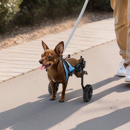 Dog Wheelchair for Back Legs, Adjustable 2 Wheels Pet Wheelchair, Lightweight  Dog Cart with Shock-Absorbing Wheels, Mobility Support Wheel Chair for Disabled Injured Dogs up to 10kg , X-Small