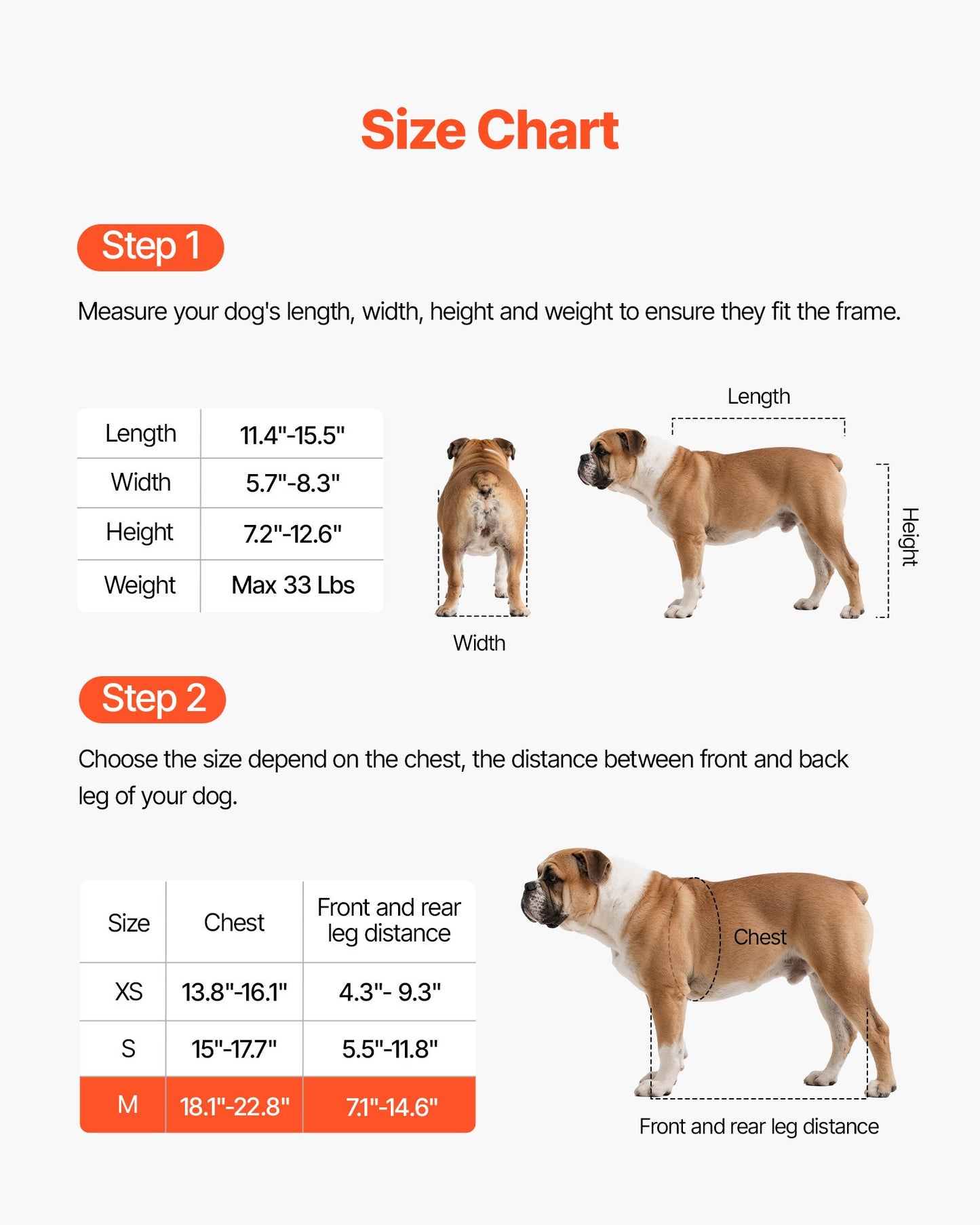 Dog Wheelchair for Back Legs, Adjustable 2 Wheels Pet Wheelchair, Lightweight  Dog Cart with Shock-Absorbing Wheels, Mobility Support Wheel Chair for Disabled Injured Dogs up to 15kg, Medium