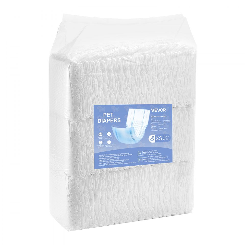 Disposable Male Dog Diapers Super Absorbent Male Dog Wraps XS 144 Count