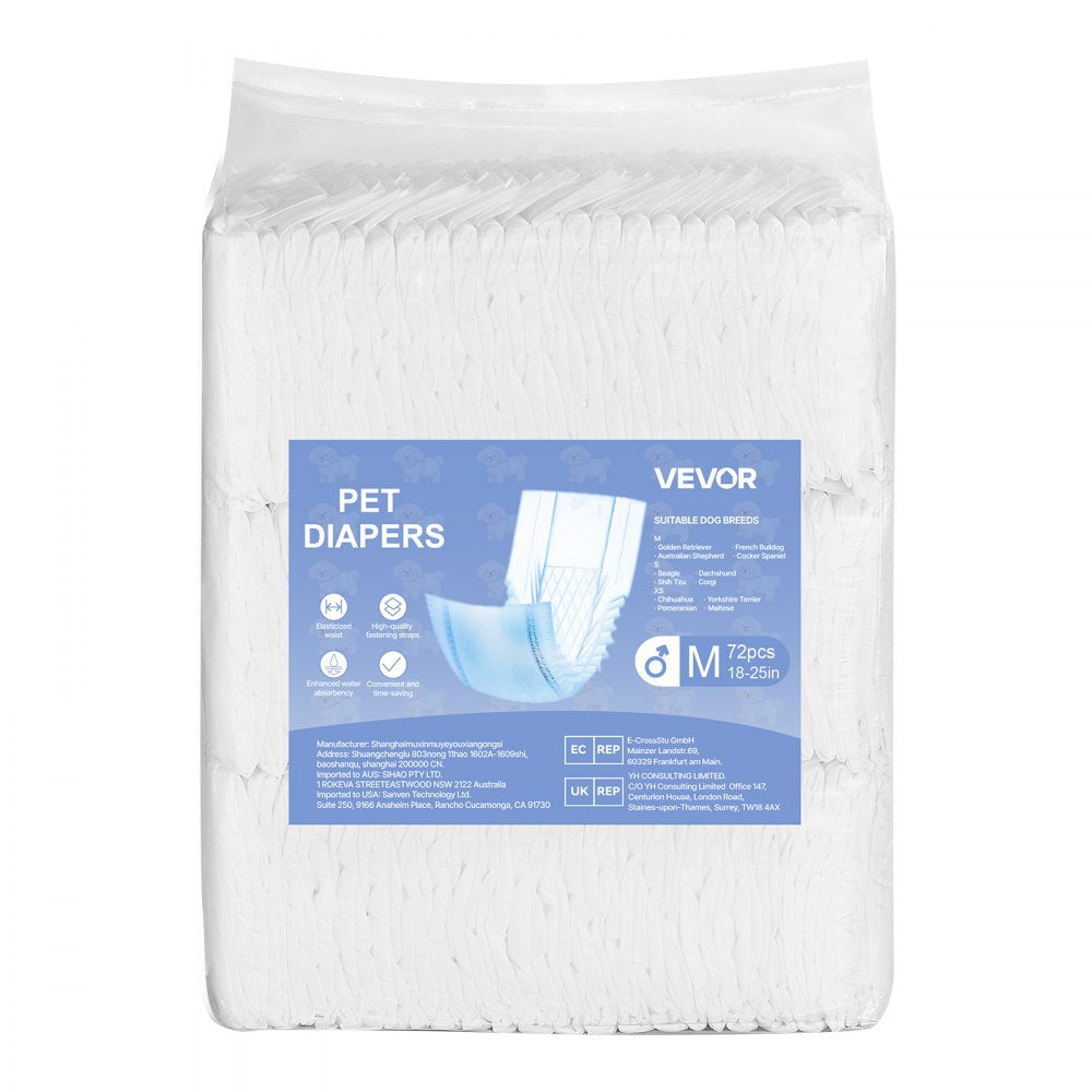 Disposable Male Dog Diapers Super Absorbent Male Dog Wraps M 144 Count