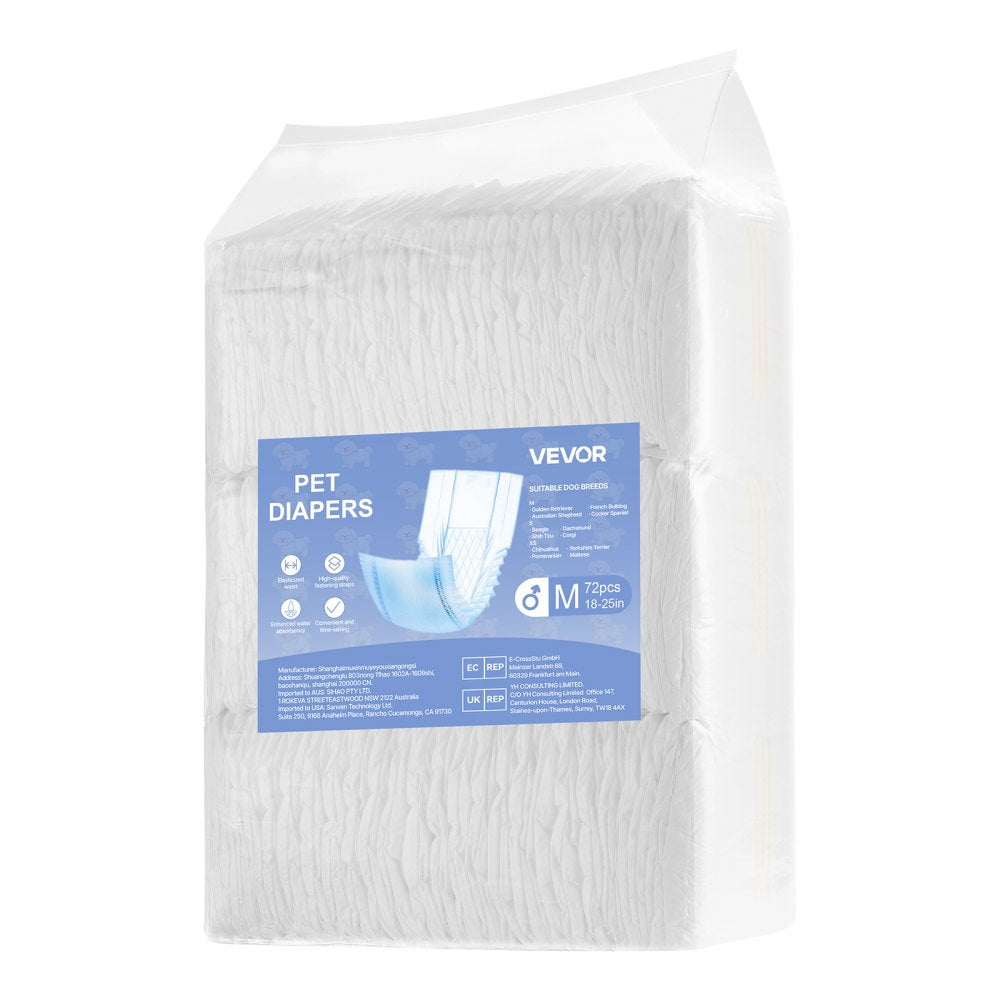 Disposable Male Dog Diapers Super Absorbent Male Dog Wraps M 144 Count