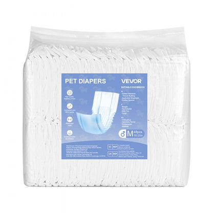 VEVOR Disposable Male Dog Diapers Super Absorbent Male Dog Wraps M Size 96 Count