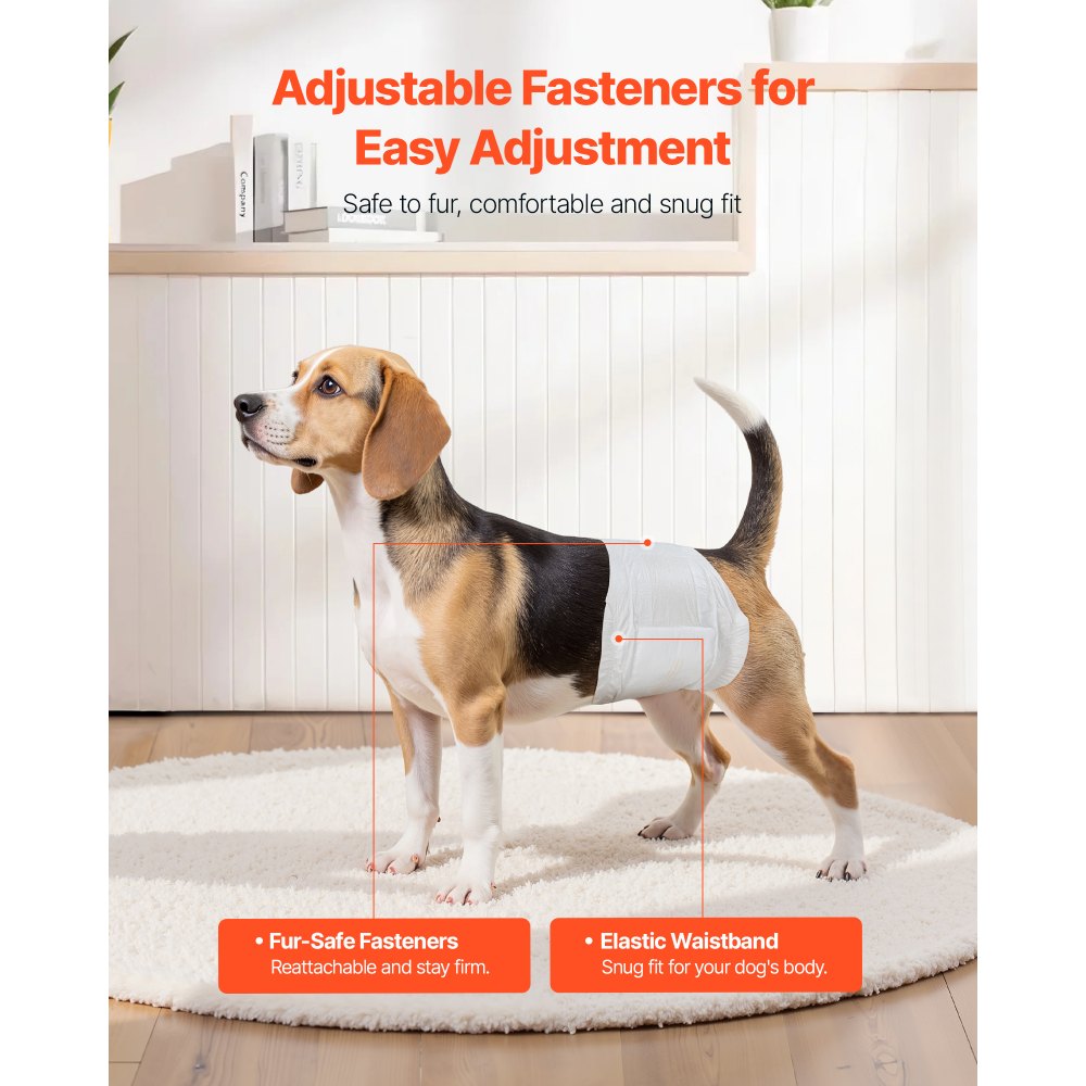 Disposable Male Dog Diapers Super Absorbent Male Dog Wraps S Size 96 Count