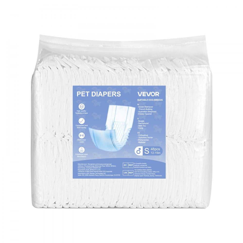 Disposable Male Dog Diapers Super Absorbent Male Dog Wraps S Size 96 Count
