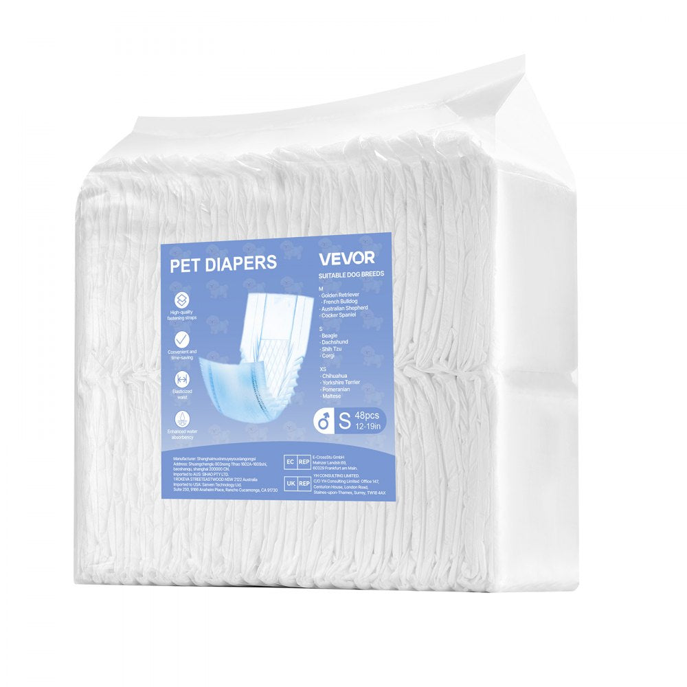 Disposable Male Dog Diapers Super Absorbent Male Dog Wraps S Size 96 Count