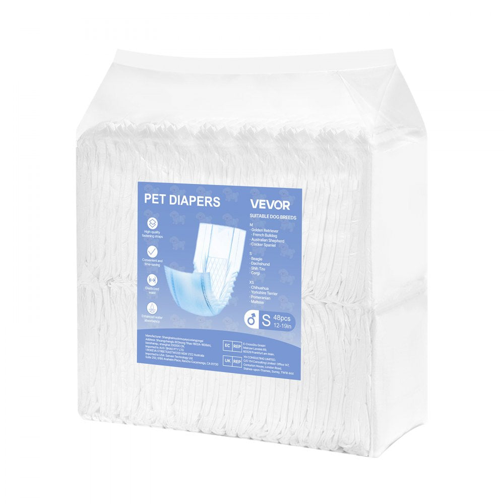 Disposable Male Dog Diapers Super Absorbent Male Dog Wraps S Size 96 Count