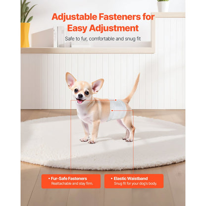 Disposable Male Dog Diapers Super Absorbent Male Dog Wrap XS Size 96 Count