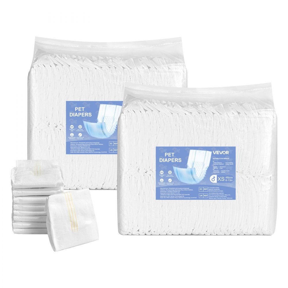 Disposable Male Dog Diapers Super Absorbent Male Dog Wrap XS Size 96 Count