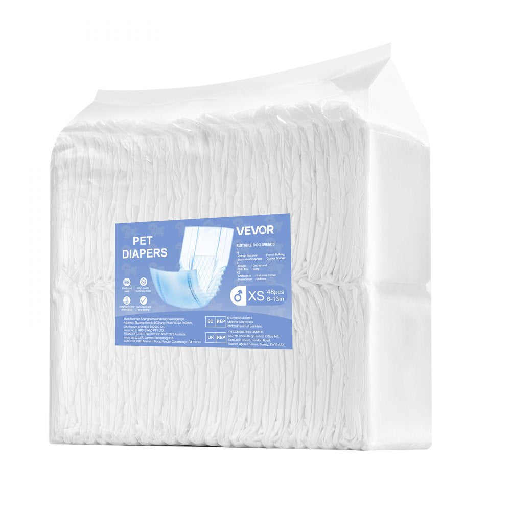 Disposable Male Dog Diapers Super Absorbent Male Dog Wrap XS Size 96 Count