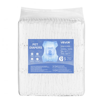VEVOR Disposable Dog Diapers Super Absorbent Female Dog Diapers S Size 144 Count