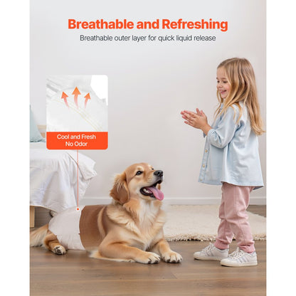 VEVOR Disposable Dog Diapers Super Absorbent Female Dog Diapers M Size 144 Count