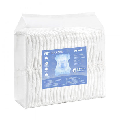 VEVOR Disposable Dog Diapers Super Absorbent Female Dog Diapers M Size 144 Count