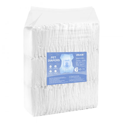 VEVOR Disposable Dog Diapers Super Absorbent Female Dog Diaper XS Size 144 Count
