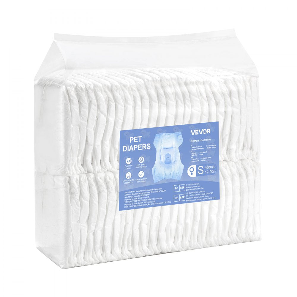 VEVOR Disposable Dog Diapers Super Absorbent Female Dog Diapers S Size 96 Count