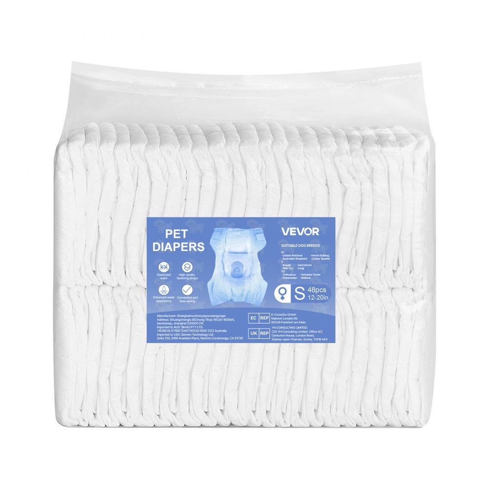 VEVOR Disposable Dog Diapers Super Absorbent Female Dog Diapers S Size 96 Count