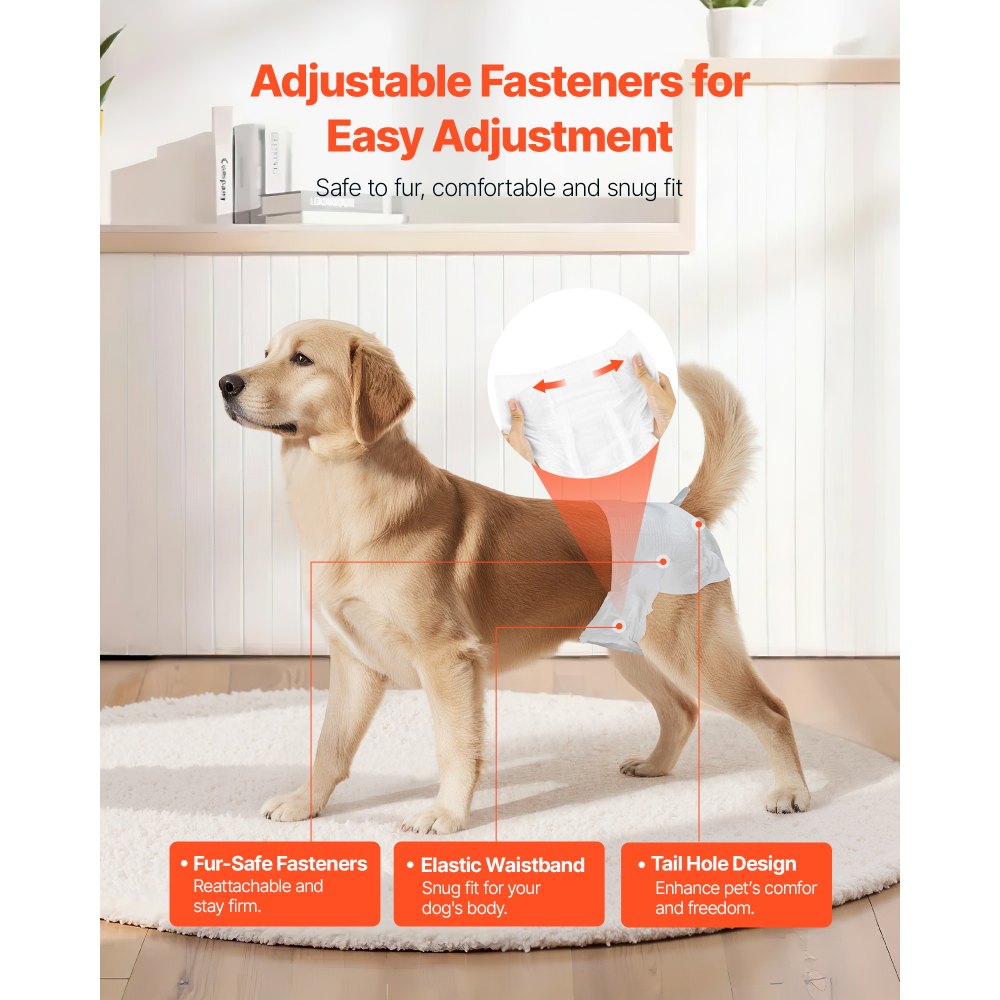 Disposable Dog Diapers Super Absorbent Female Dog Diapers M Size 96 Count
