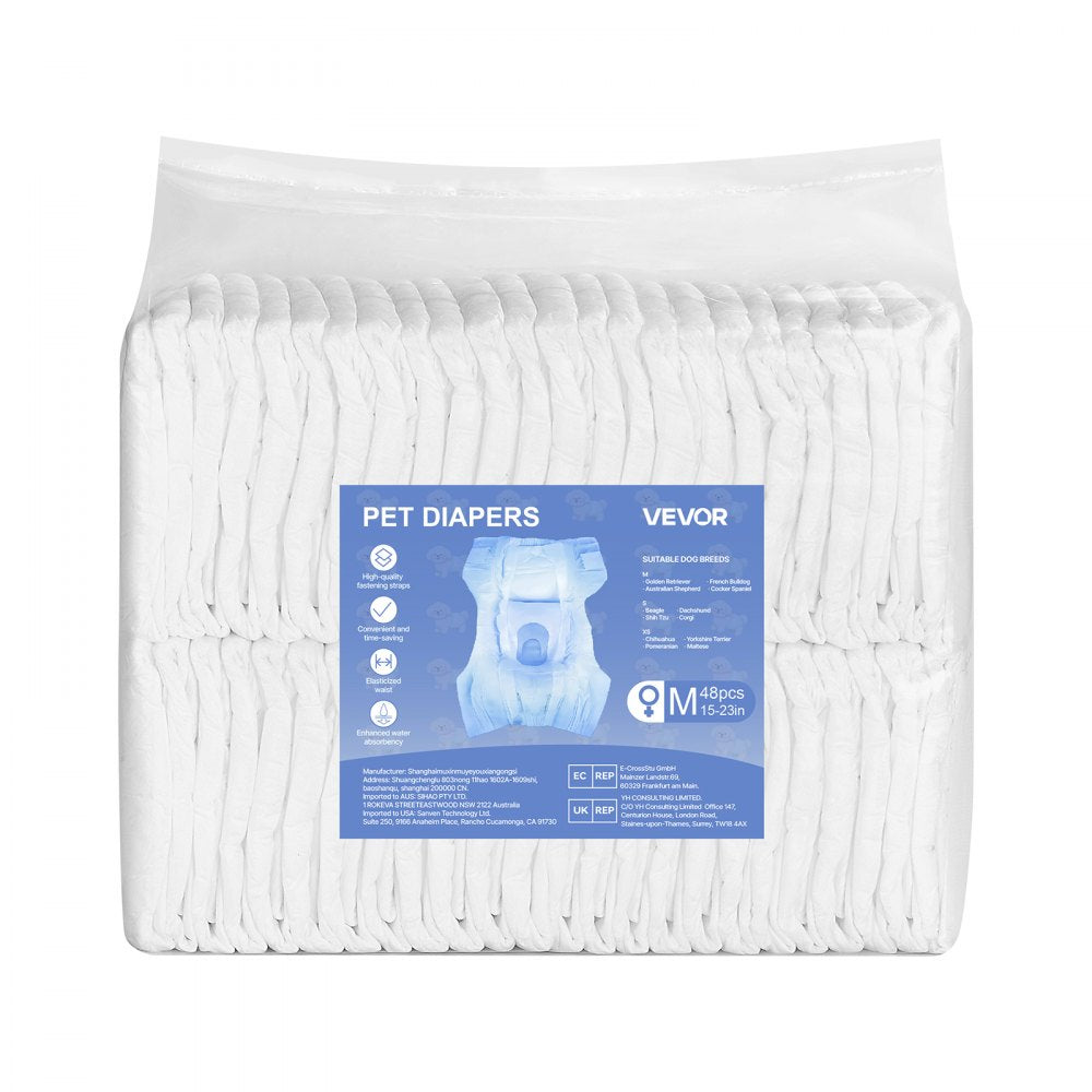 Disposable Dog Diapers Super Absorbent Female Dog Diapers M Size 96 Count