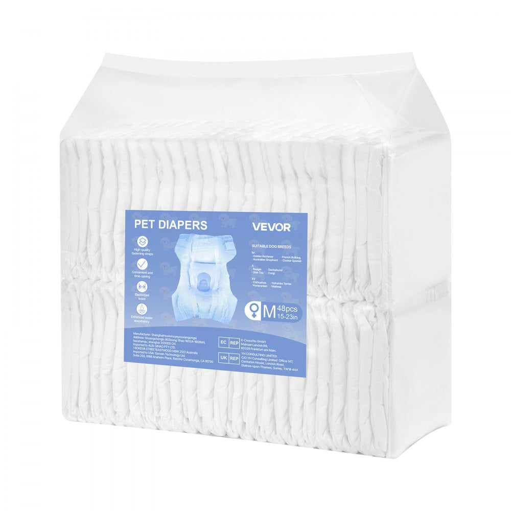 Disposable Dog Diapers Super Absorbent Female Dog Diapers M Size 96 Count