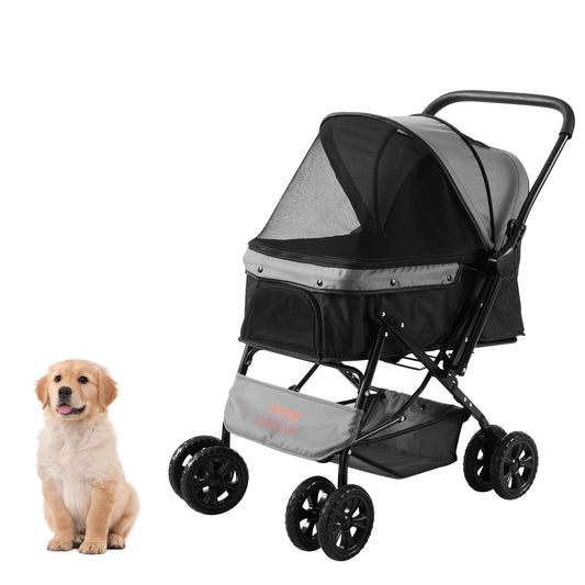 VEVOR Pet Stroller, 4 Wheels Dog Stroller Rotate with Brakes, 44lbs Weight Capacity,