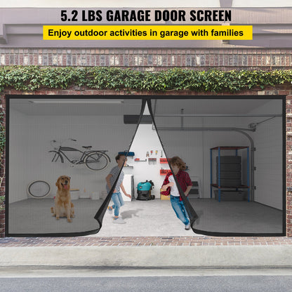 VEVOR Garage Door Screen, 16 x 7 ft for 2 Cars, 5.2 lbs Heavy-Duty Fiberglass Mesh