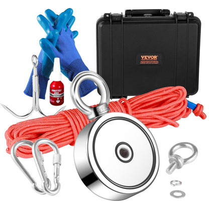Magnet Fishing Kit, 544kg Pull Force, Double-Sided, 75mm Magnet with Accessories