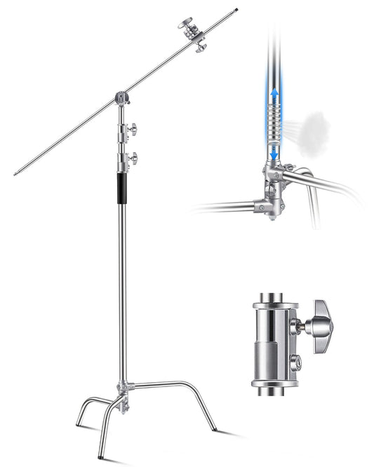 VEVOR C Stand with Boom Arm Max Height 10.83 ft/330 cm Photography Light Stand