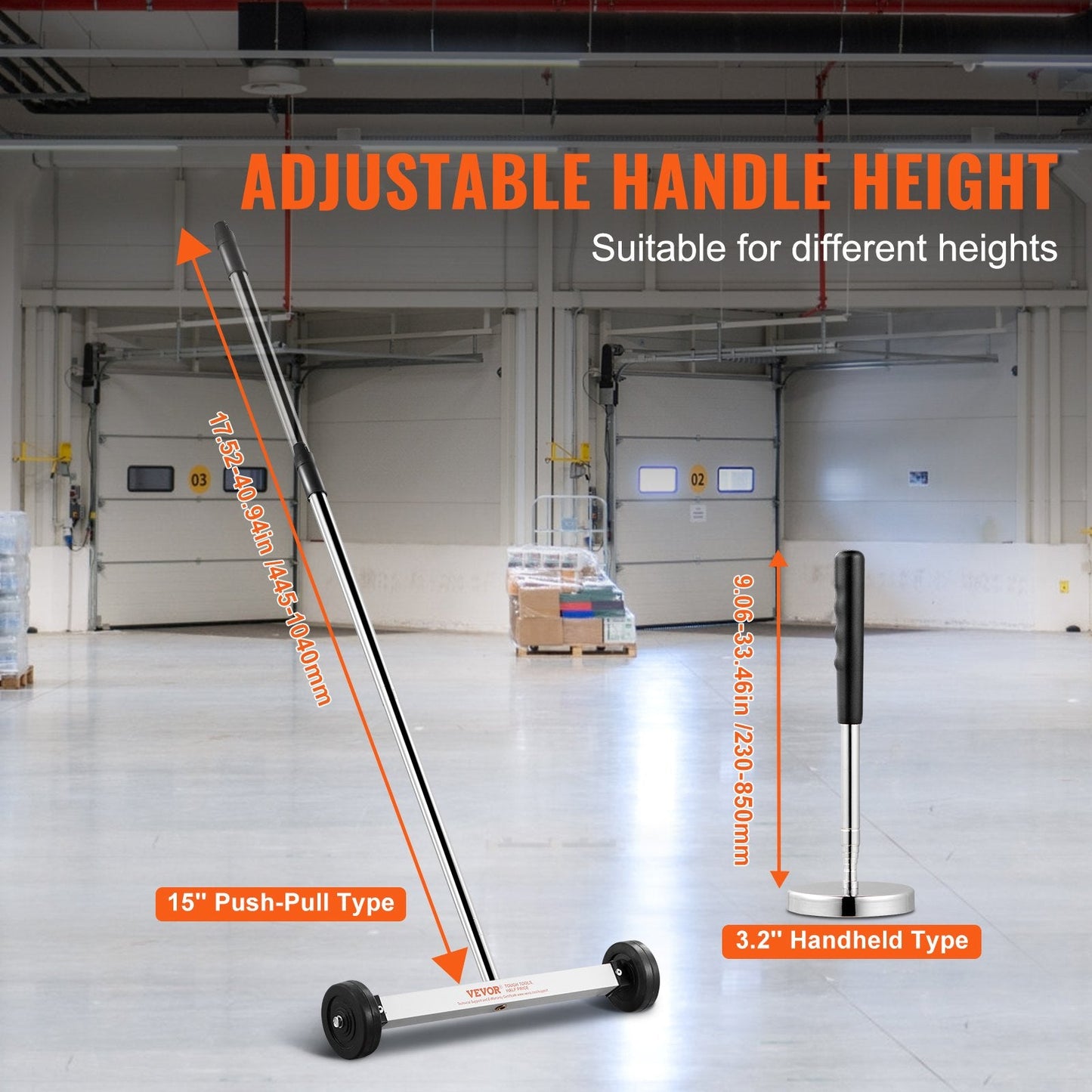 15-Meter Magnetic Sweeper with Wheels & Telescopic Pickup Tool