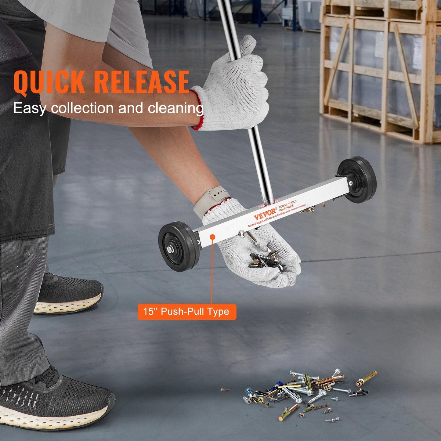 15-Meter Magnetic Sweeper with Wheels & Telescopic Pickup Tool