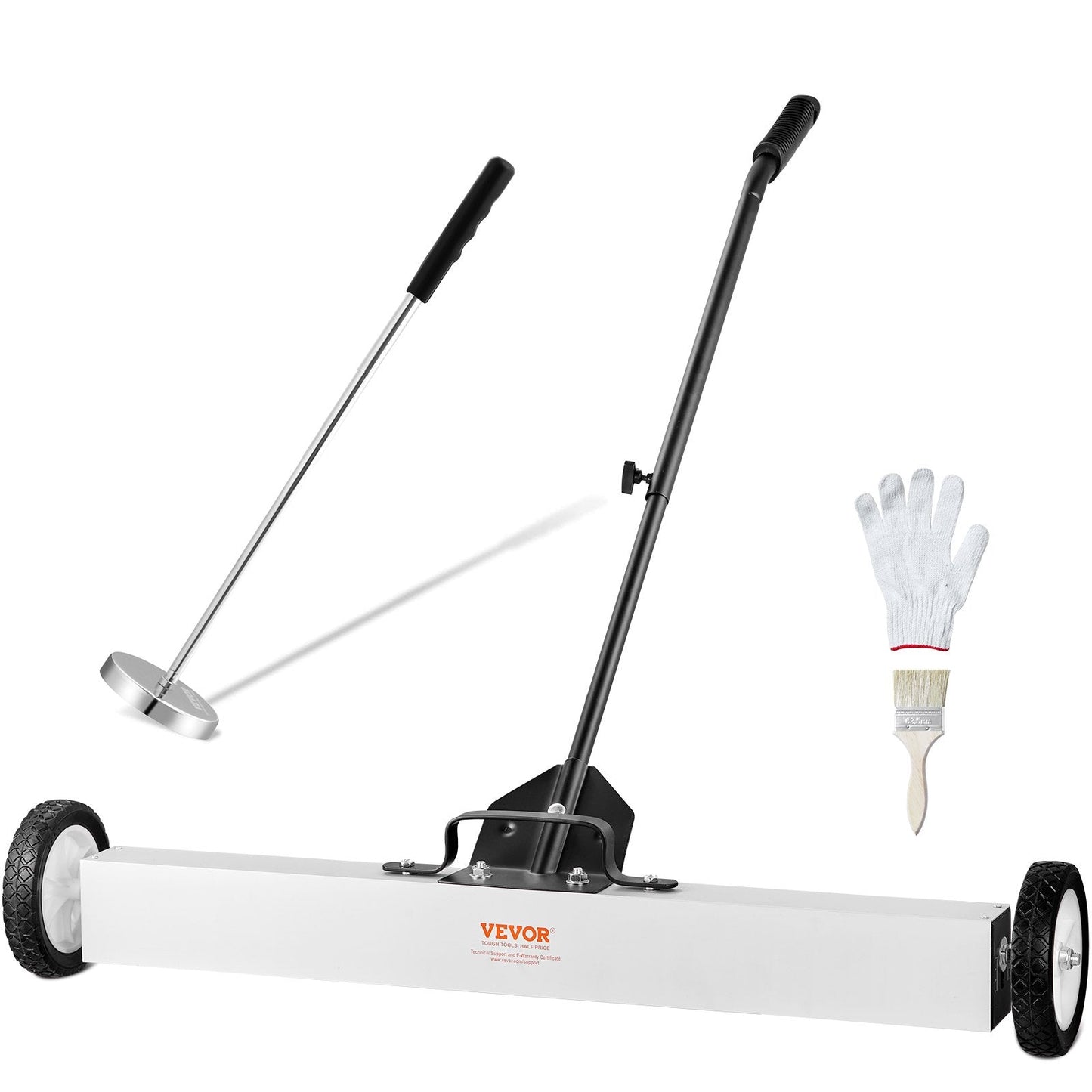 Magnetic Sweeper with Wheels & Telescopic Handle - 0.9m, 24.9 kg Pull Force