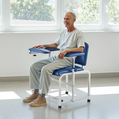 VEVOR Phlebotomy Chair Blood Draw Chair with Adjustable Armrests and Flip Arm