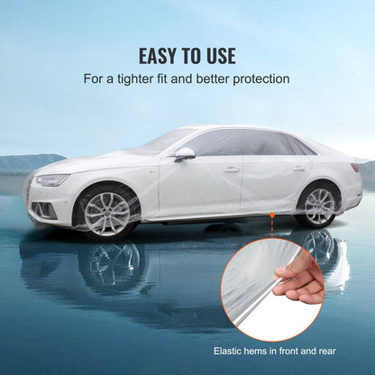 10-Pack Clear Plastic Universal Disposable Car Covers, 3.8 x 6.6 m, Easy Install