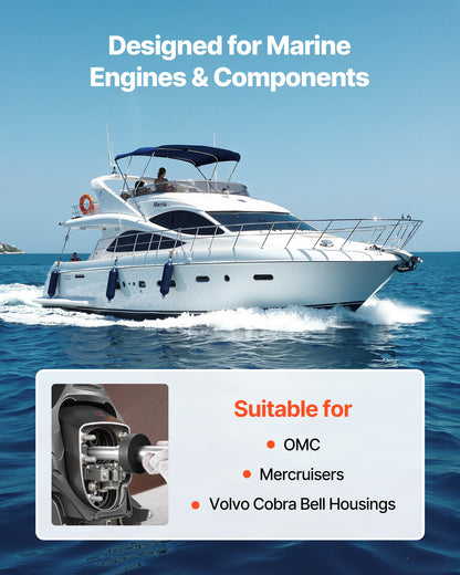 Mercruiser Alignment Tool & Gimbal Bearing Puller Set, Compatible with Mercruisers, OMC, Volvo Cobra Bell Housings, Engine Alignment Bearing Puller Seal Bellow Expander Tools Puller Installer
