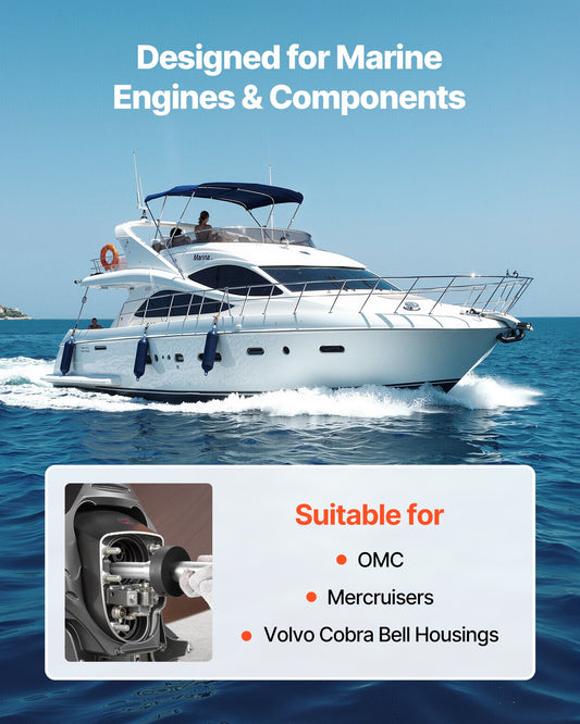 Mercruiser Alignment Tool & Gimbal Bearing Puller Set, Compatible with Mercruisers, OMC, Volvo Cobra Bell Housings, Engine Alignment Bearing Puller Seal Bellow Expander Tools Puller Installer