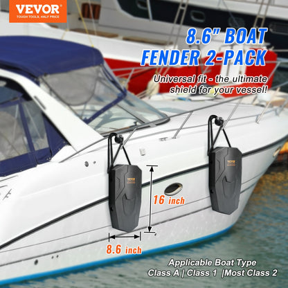 VEVOR Boat Fenders, 8.6" x 16" Boat Bumpers for Docking, Marine EVA Boat Dock Fender