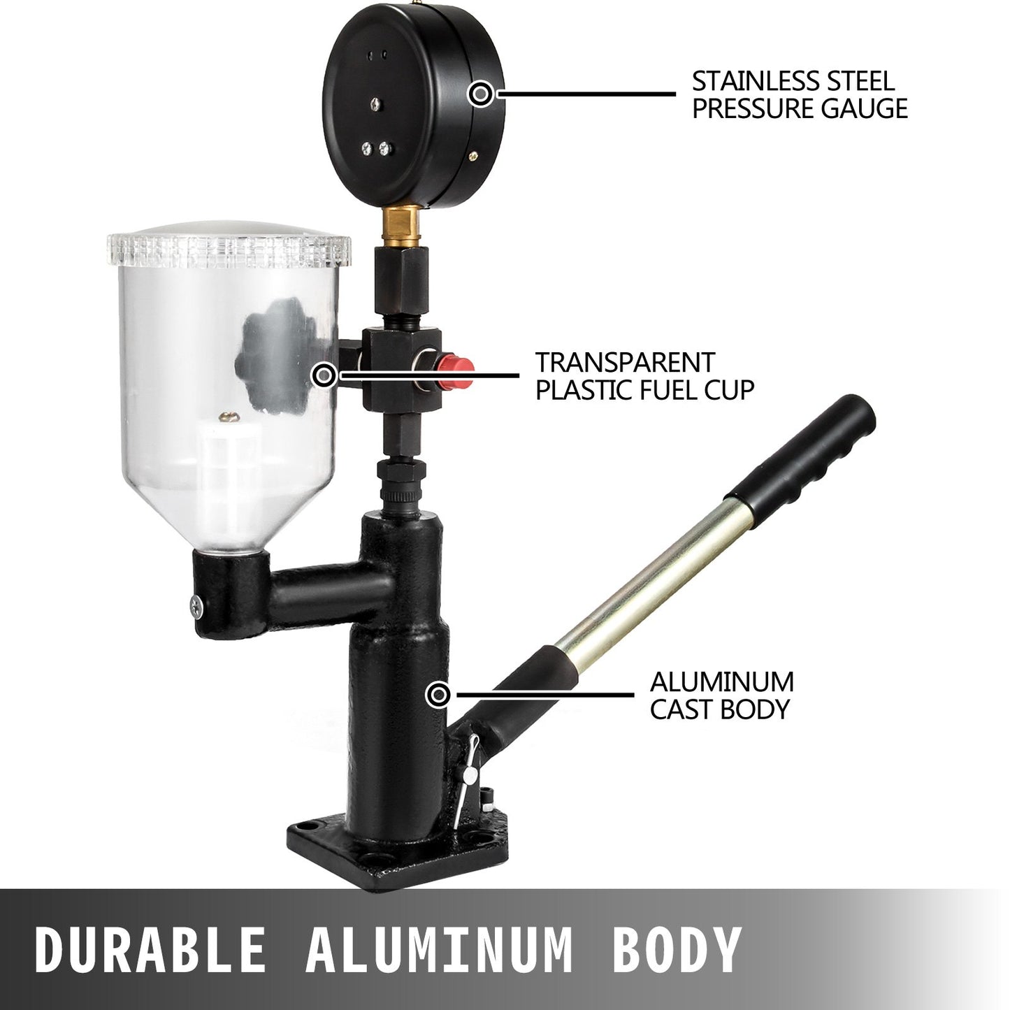 Diesel Injector Nozzle 
Pressure Tester Dual scale Manometer Test Tool 0-600Bar